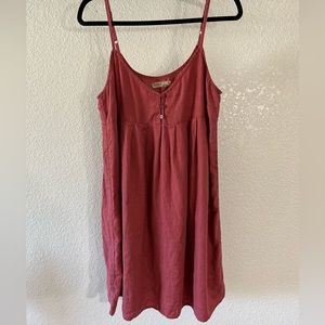 100% Linen Red Old Navy mini dress - vintage tag - size large